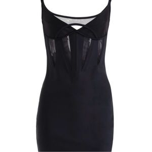 Mugler x H&M Corset-style mini style dress black